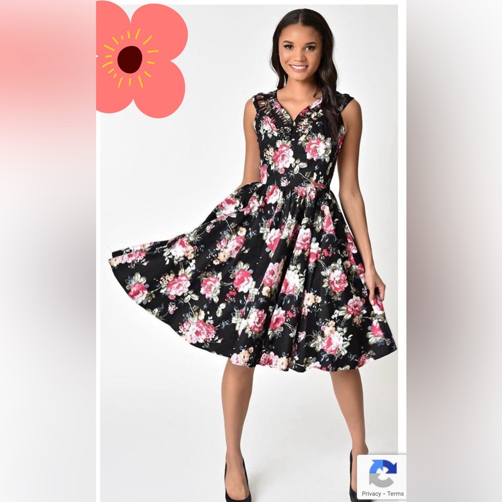 Unique Vintage Floral Dress